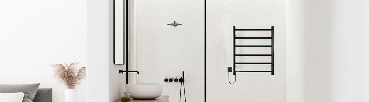 Accesorios de baños: toalleros eléctricos, estantes de ducha y tapón click clack